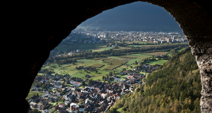 Ausblick von der Burg Lichtenstein auf Haldenstein