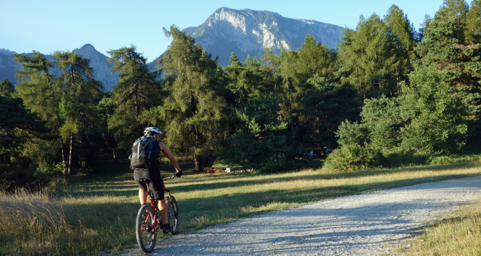 Abzweigung auf den Trail Richtung Reichenau Abzweigung auf den Trail Richtung Reichenau