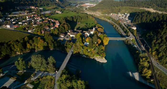 Reichenau - Zusammenfluss von Vorderrhein und Hinterrhein