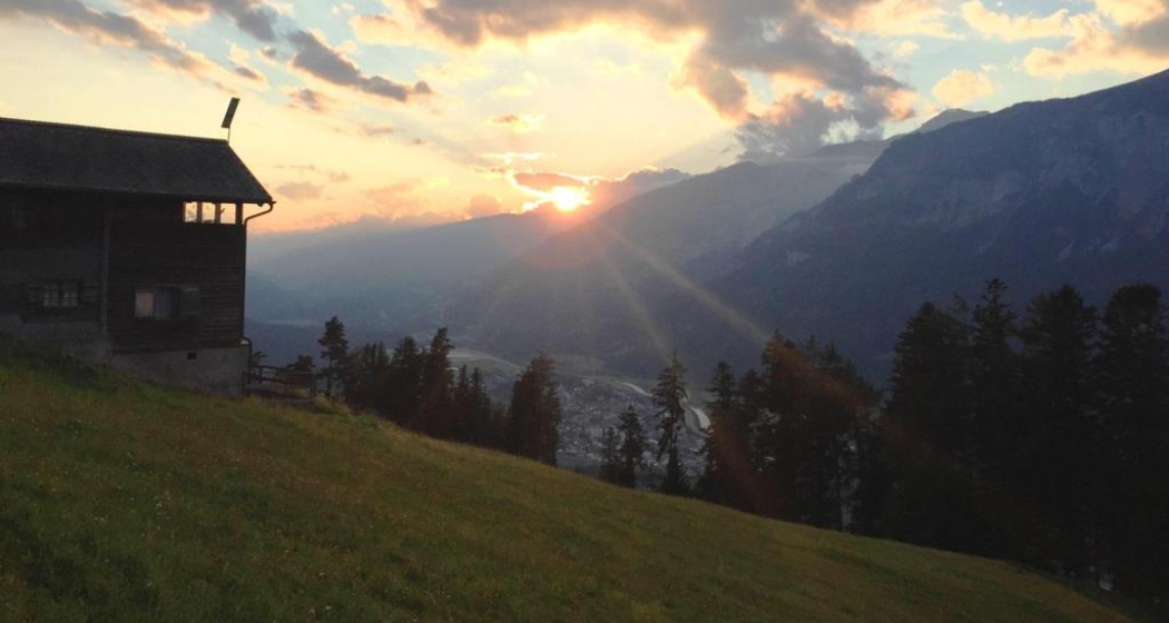 Aussicht von Schönegg bei Sonnenuntergang Aussicht von Schönegg bei Sonnenuntergang