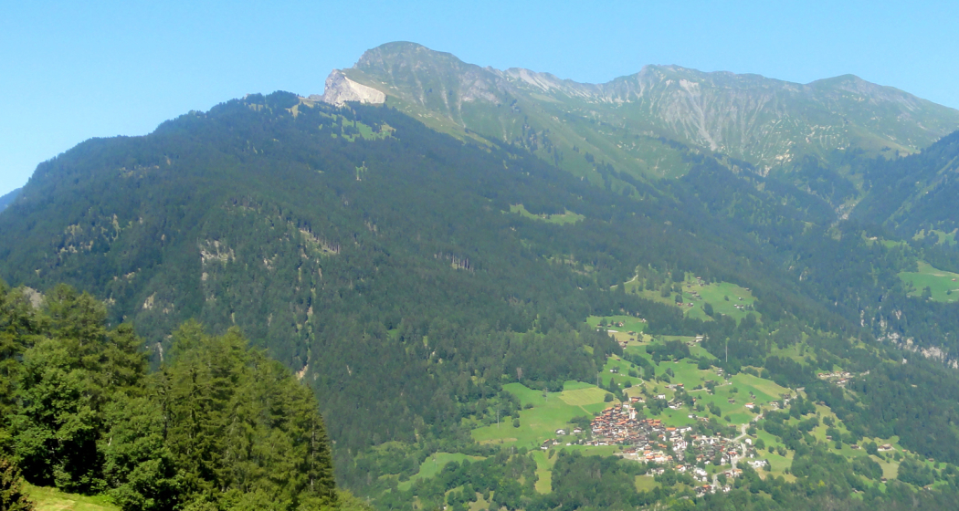 Blick auf Maladers und den Montalin - das Fürhörnli liegt direkt bei der Baumgrenze Blick auf Maladers und den Montalin - das Fürhörnli liegt direkt bei der Baumgrenze