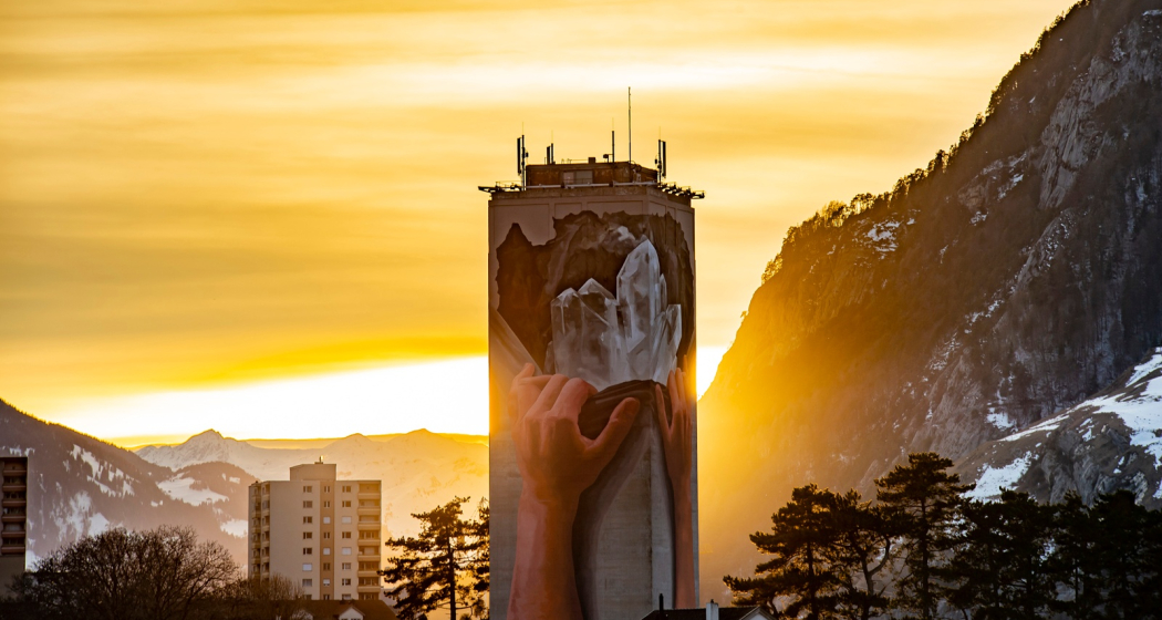Mühleturm mit dem grössten Wandgemälde der Schweiz