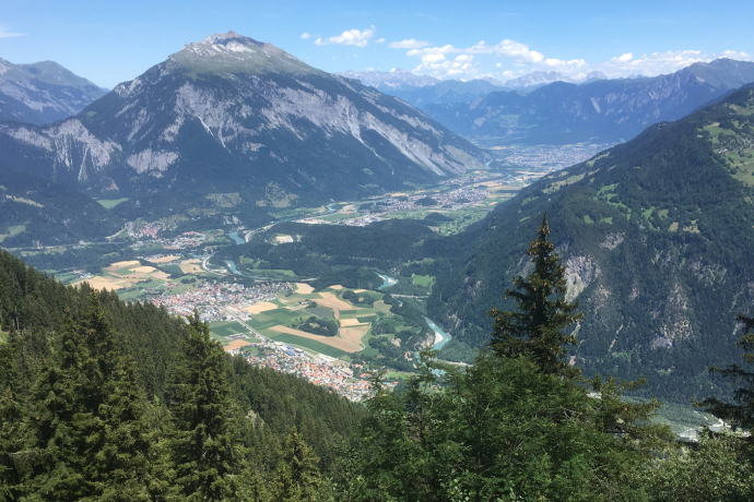 View from the Rhäzünser Alp into the Chur Rhine Valley and the Calanda View from the Rhäzünser Alp into the Chur Rhine Valley and the Calanda