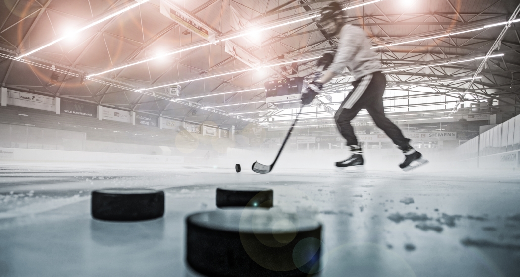 Eishockey-Spieler in der Eishalle Obere Au Chur