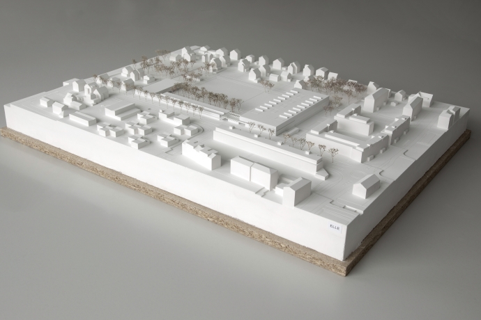 Ringstrasse Schulhaus Chur Gipsmodell Vogelperspektive Ringstrasse Schulhaus Chur Gipsmodell Vogelperspektive