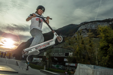 Junge im Skatepark Obere Au, Chur